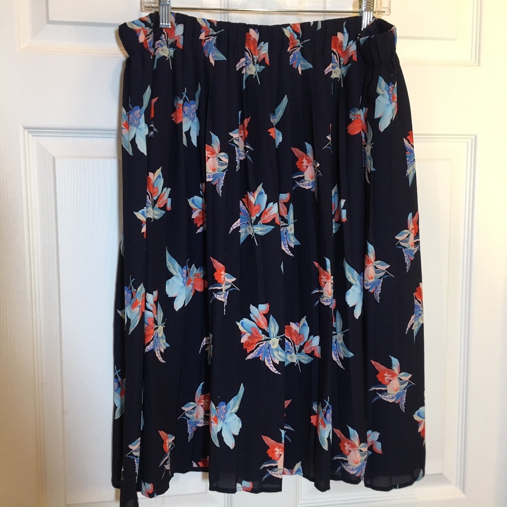 AVA & VIV Floral Pattern Skirt, Fully Lined